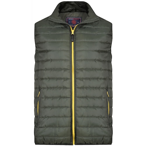 KAM Quilted Gilet Khaki